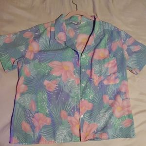Vintage pastel floral button down